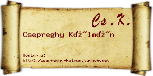 Csepreghy Kálmán névjegykártya