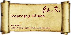 Csepreghy Kálmán névjegykártya